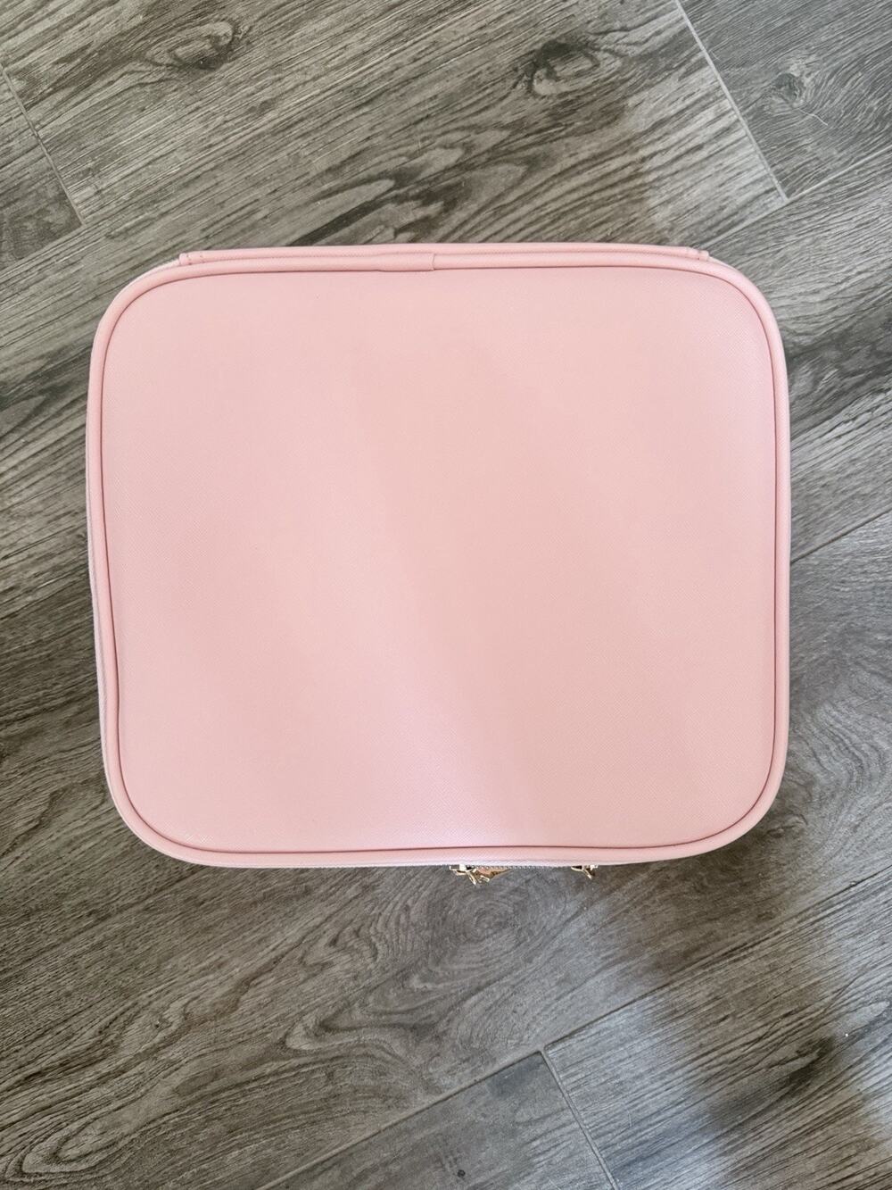 Travel Makeup Bag with LED Light and Mirror Cosmetic Organizer Case In Pink New